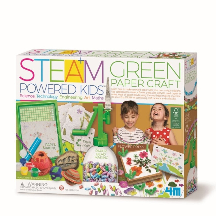 4M STEAM POWERED KIDS / Hantverk av grönt papper (4M-05542) i gruppen LEKSAKER, BARN- & BABYPRODUKTER / Leksaker / Pyssel hos TP E-commerce Nordic AB (D17273)