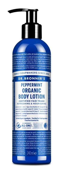 Dr. Bronner\'s Dr. Bronner\'s - Ekologisk Body Lotion Pepparmint 240 ml i gruppen SKÖNHET & HÄLSA / Hudvård / Kroppsvård / Body lotion hos TP E-commerce Nordic AB (D17340)