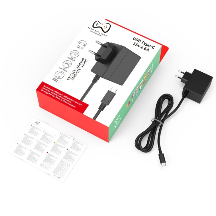 Deep Explorer USB-laddare med nätanslutning i gruppen HEMELEKTRONIK / Spelkonsoler & Tillbehör / Nintendo Switch / Tillbehör hos TP E-commerce Nordic AB (D17393)