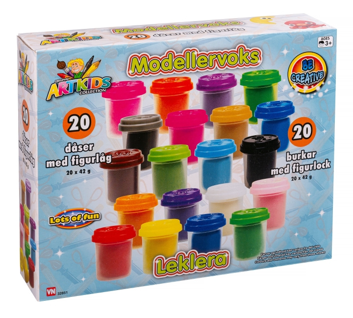 ArtKids 20 burkar lera (32851) i gruppen LEKSAKER, BARN- & BABYPRODUKTER / Leksaker / Leklera, leksand och tillbehör hos TP E-commerce Nordic AB (D17399)
