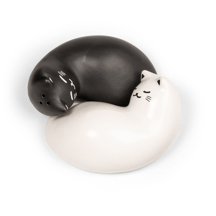 Kikkerland Purrfect salt- och pepparkar - Svart och vitt - 8,25 cm x 3,75 cm x 6,5 cm i gruppen HEM, HUSHÅLL & TRÄDGÅRD / Köksredskap / Saltkvarnar & Pepparkvarnar hos TP E-commerce Nordic AB (D17602)