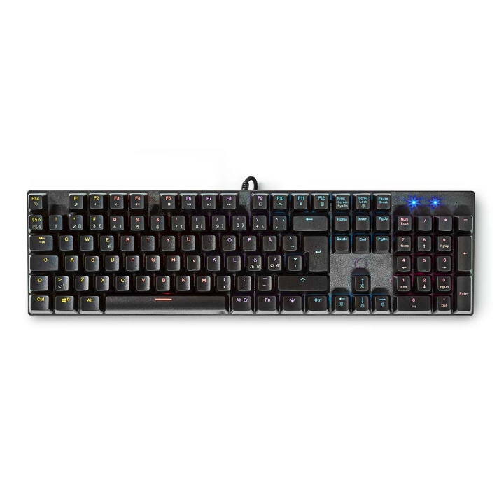 Nedis Trådat Gaming Tagentbord | USB Type-A | Mekaniska Nycklar | LED | QWERTY | ND Layout | USB ström | Strömkabel längd: 1.50 m | Spel i gruppen DATORER & KRINGUTRUSTNING / Gaming / Tangentbord hos TP E-commerce Nordic AB (D17828)