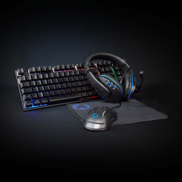 Nedis Gaming Combo Kit | 5-i-1 | Tangentbord, headset, mus och musmatta | Svart | QWERTY | ND Layout i gruppen DATORER & KRINGUTRUSTNING / Gaming / Tangentbord hos TP E-commerce Nordic AB (D17830)