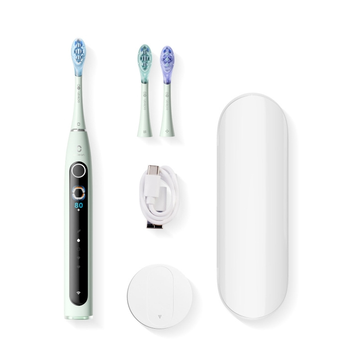 Oclean Elektrisk Tandborste X Pro 20 Set Grön i gruppen SKÖNHET & HÄLSA / Munvård / Eltandborstar hos TP E-commerce Nordic AB (D18139)