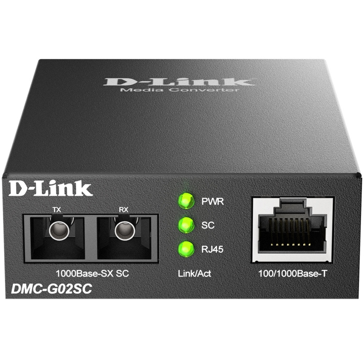 D-Link DMC-G02SC 100/1000Base-t to 1000Base-SX SC Multi-mode Media Converter 550m i gruppen DATORER & KRINGUTRUSTNING / Nätverk / Mediakonverter hos TP E-commerce Nordic AB (D18172)