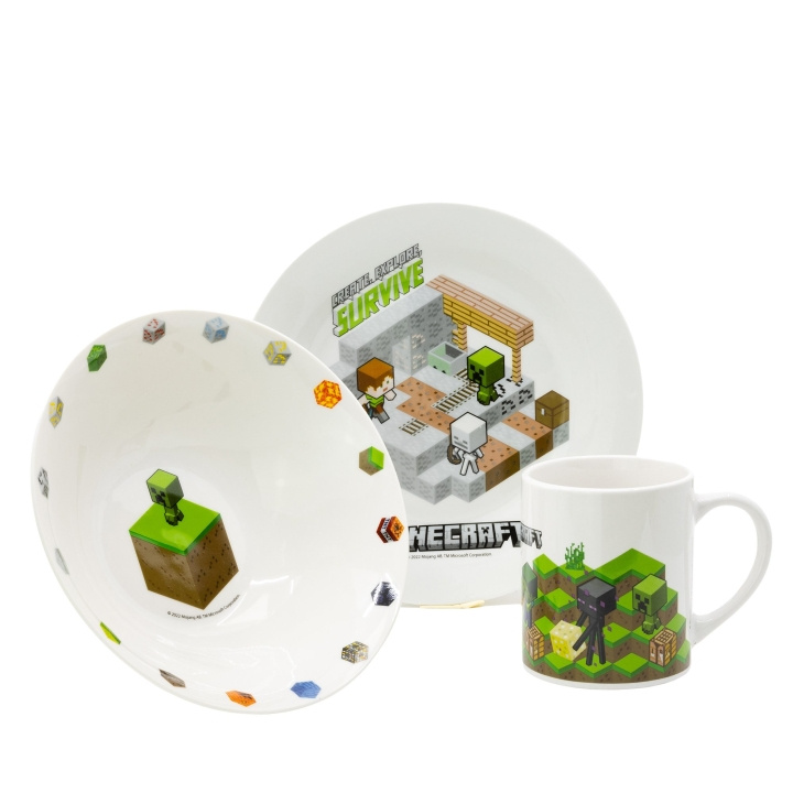MINECRAFT Stor - Presentförpackning i keramik med 3 delar - MINECRAFT (40485) i gruppen LEKSAKER, BARN- & BABYPRODUKTER / Äta & Dricka / Barnserviser hos TP E-commerce Nordic AB (D18601)