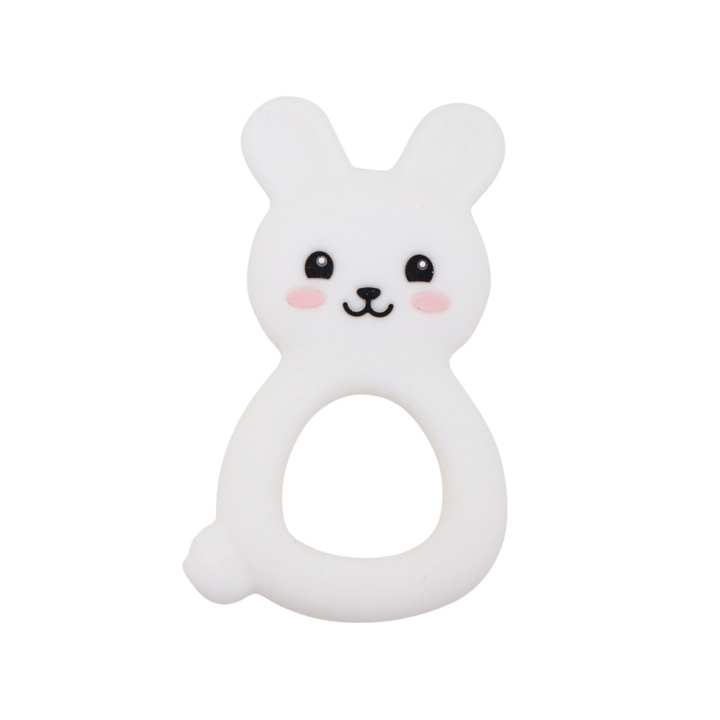 Jellystone Designs - Bitring med kanin - vit (JSD0381) i gruppen LEKSAKER, BARN- & BABYPRODUKTER / Babysaker / Nappar & Bitringar hos TP E-commerce Nordic AB (D18618)