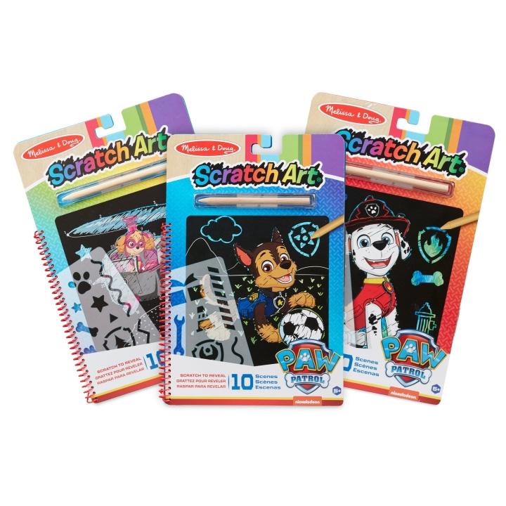 Melissa & Doug PAW Patrol Scratch Art - 3-pack (Chase, Skye, Marshall) (33308) i gruppen LEKSAKER, BARN- & BABYPRODUKTER / Leksaker / Pyssel hos TP E-commerce Nordic AB (D18647)