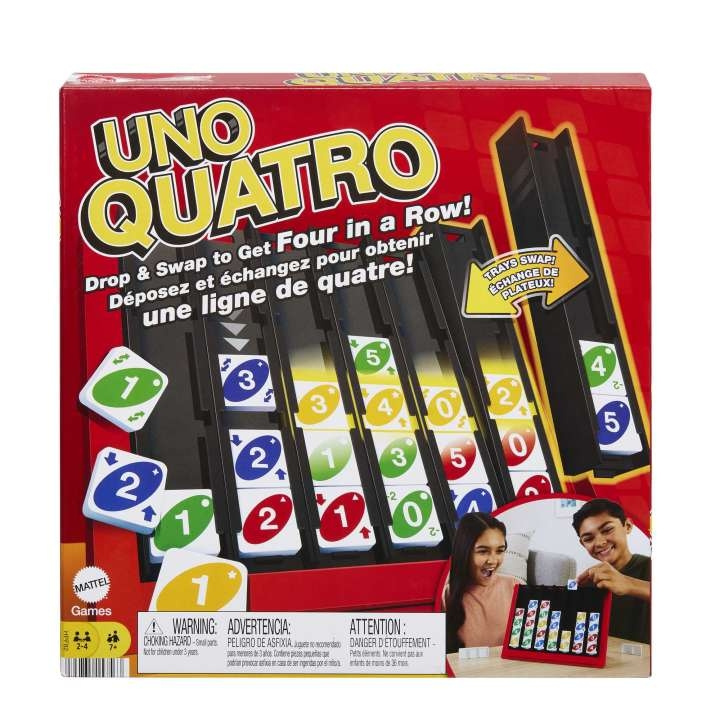 Mattel Games UNO Quatro (HPF82) i gruppen LEKSAKER, BARN- & BABYPRODUKTER / Spel / Sällskapsspel hos TP E-commerce Nordic AB (D18691)