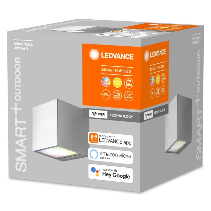 LEDVANCE Smart+ - Brick vägglampa för utomhusbruk Stål - RGBW - WiFi i gruppen HEMELEKTRONIK / Belysning / Vägglampor hos TP E-commerce Nordic AB (D18701)