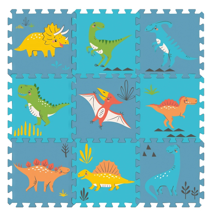 Magni Golvpussel med dinoarter, 9 skumplattor - (5638) i gruppen LEKSAKER, BARN- & BABYPRODUKTER / Leksaker / Barnpussel hos TP E-commerce Nordic AB (D18710)