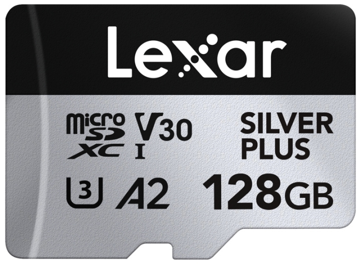 Lexar microSDXC Professional SILVER Plus UHS-I/U3/A2/4K R205/W150 (V30) - SILVER - 128GB i gruppen HEMELEKTRONIK / Lagringsmedia / Minneskort / SD/SDHC/SDXC hos TP E-commerce Nordic AB (D18778)