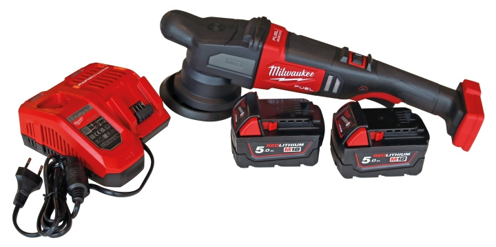Milwaukee M18 FUEL FROP21-502X 18v slumpvis orbital polermaskin med 2x 5.0Ah batteri i gruppen HEM, HUSHÅLL & TRÄDGÅRD / Verktyg / Övriga Elverktyg hos TP E-commerce Nordic AB (D18847)