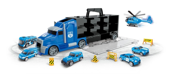 Speed Car Polis transportväska (41135) i gruppen LEKSAKER, BARN- & BABYPRODUKTER / Leksaker / Leksaksbilar & andra fordon hos TP E-commerce Nordic AB (D18858)