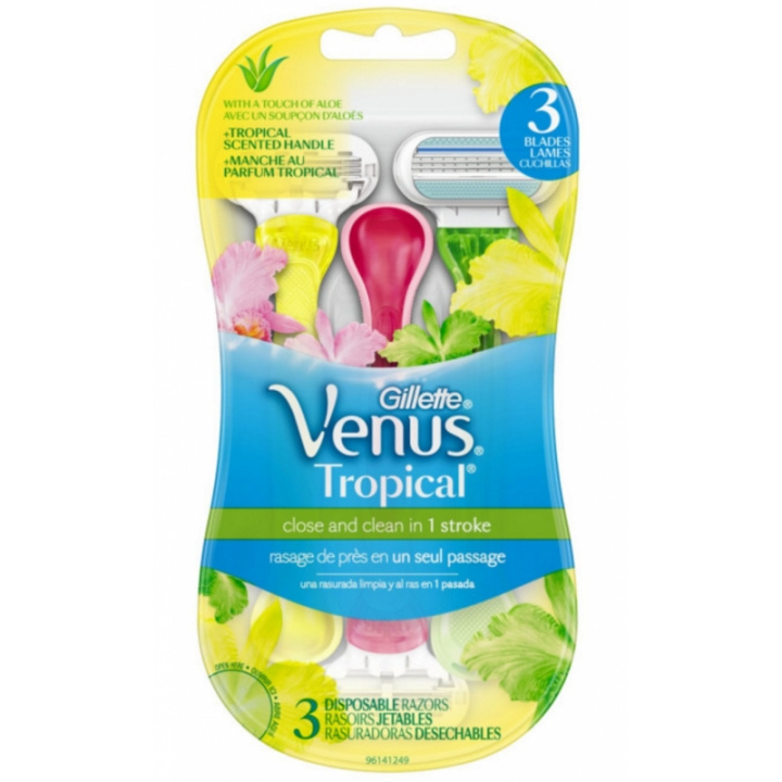 Gillette Venus - Tropisk Dispo 3 st i gruppen SKÖNHET & HÄLSA / Hår & Styling / Rakning & Trimning / Rakhyvlar & Tillbehör hos TP E-commerce Nordic AB (D18990)