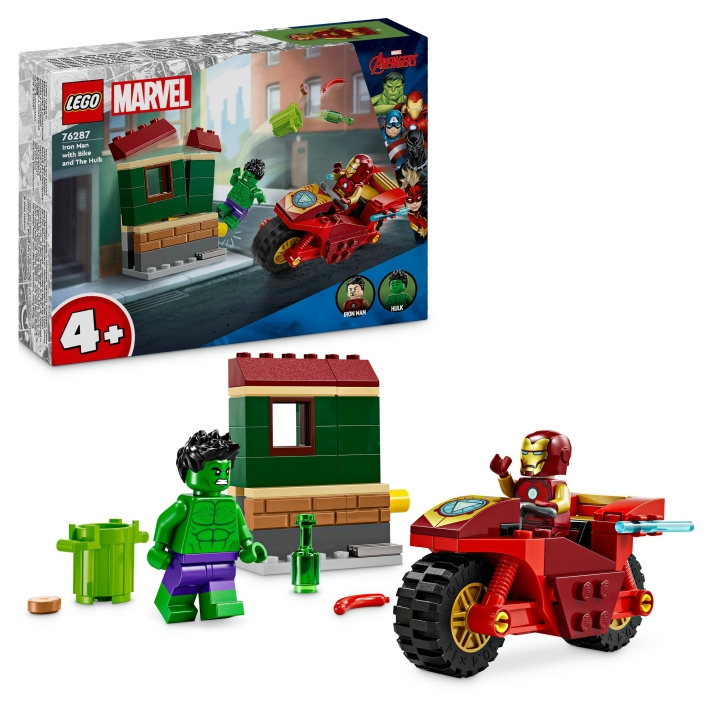 LEGO Superhjältar - Iron Man med cykel och Hulken (76287) i gruppen LEKSAKER, BARN- & BABYPRODUKTER / Leksaker / Byggleksaker / Lego hos TP E-commerce Nordic AB (D19020)