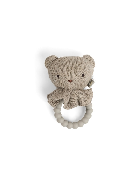 Smallstuff Skallra, björnansikte på silikonring, natur (40008-90) i gruppen LEKSAKER, BARN- & BABYPRODUKTER / Babyleksaker / Gosedjur hos TP E-commerce Nordic AB (D19081)