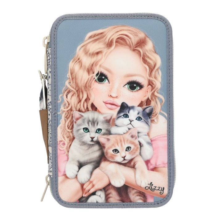 TOPModel Tredubbelt pennfodral CAT LOVE - Ljusblå och grädde (413271) i gruppen LEKSAKER, BARN- & BABYPRODUKTER / Leksaker / Pennfodral hos TP E-commerce Nordic AB (D19104)