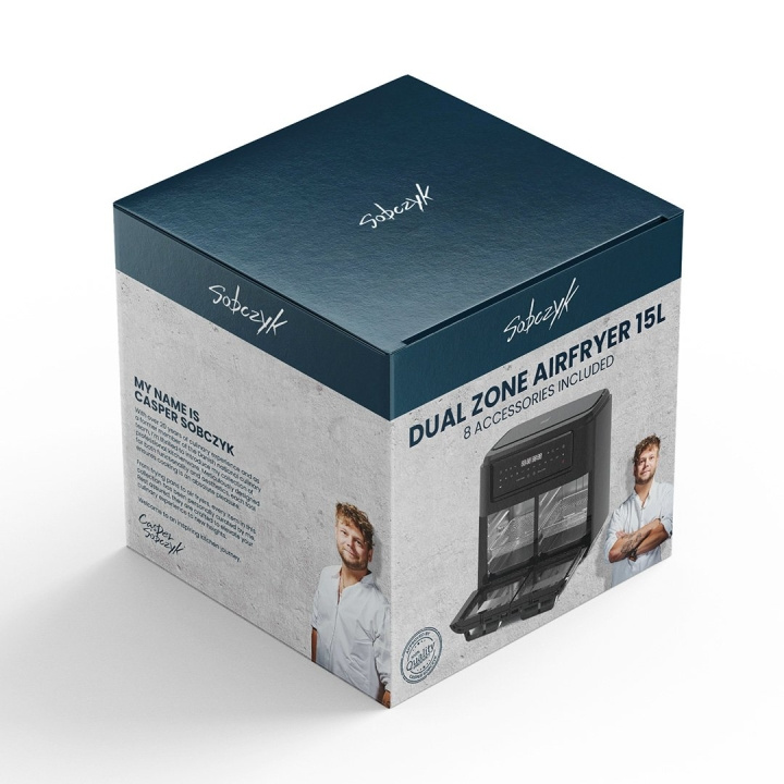 Sobczyk Dual Zone Airfryer - 15L med tillbehör i gruppen HEM, HUSHÅLL & TRÄDGÅRD / Hushållsmaskiner / Airfryers & fritöser hos TP E-commerce Nordic AB (D19185)