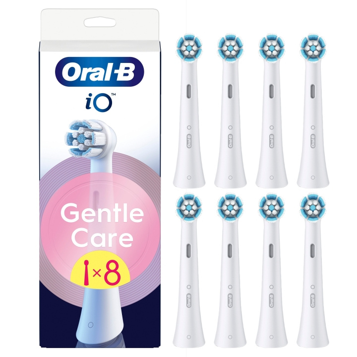 Oral B iO Series Gentle Care ersättningsborsthuvuden - vita - 8 st i gruppen SKÖNHET & HÄLSA / Munvård / Borsthuvuden & Tillbehör hos TP E-commerce Nordic AB (D19193)