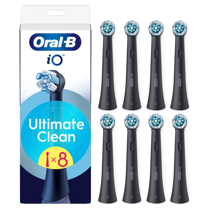 Oral B Oral-B iO Series Ultimate Clean Black ersättningsborsthuvuden - Svart - 8 st i gruppen SKÖNHET & HÄLSA / Munvård / Borsthuvuden & Tillbehör hos TP E-commerce Nordic AB (D19194)