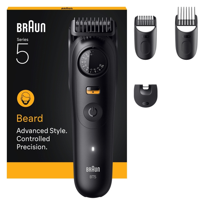 Braun Skäggtrimmer Series 5, +4 stylingverktyg, BT5520 - Svart i gruppen SKÖNHET & HÄLSA / Hår & Styling / Rakning & Trimning / Skäggtrimmers & Tillbehör hos TP E-commerce Nordic AB (D19197)