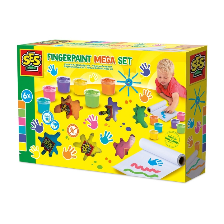 SES Creative Fingerpaint Mega Set 6x110ml - (S00393) i gruppen LEKSAKER, BARN- & BABYPRODUKTER / Leksaker / Pyssel hos TP E-commerce Nordic AB (D19222)
