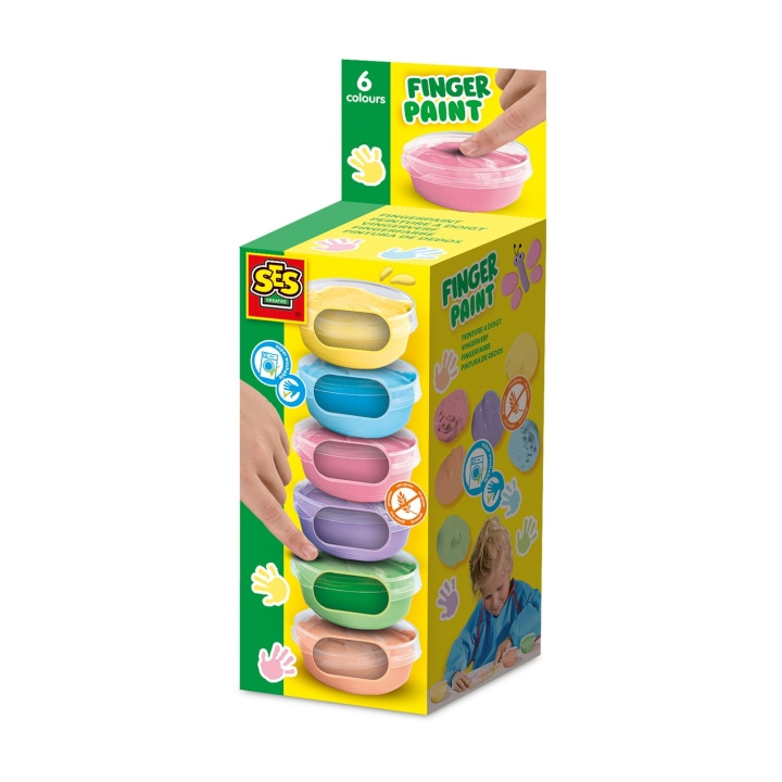 SES Creative Fingerfärg Pastell 6x45ml - (S00397) i gruppen LEKSAKER, BARN- & BABYPRODUKTER / Leksaker / Pyssel hos TP E-commerce Nordic AB (D19223)