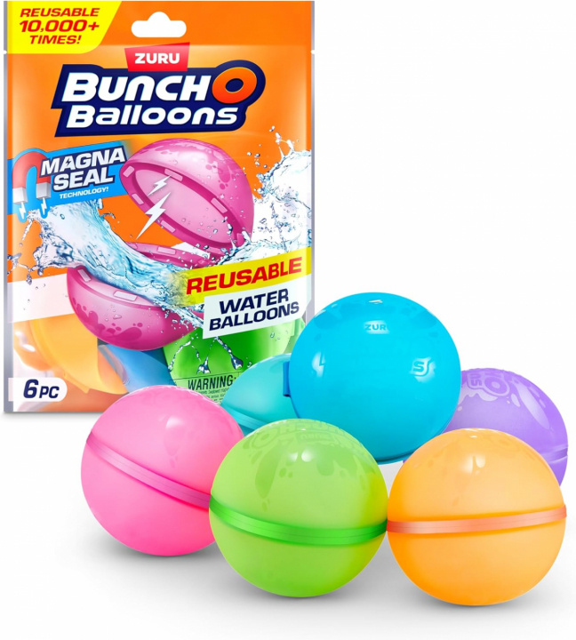 Bunch O \'Balloons Återanvändbara vattenballonger 6-pack (56593UQ1) i gruppen LEKSAKER, BARN- & BABYPRODUKTER / Uteleksaker / Badleksaker & Vattenleksaker hos TP E-commerce Nordic AB (D19324)