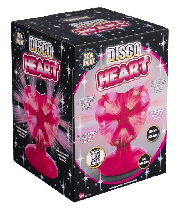 3-2-6 Hjärta Discokula med LED-ljus (71221) i gruppen LEKSAKER, BARN- & BABYPRODUKTER / Barnrum / Barnlampor / Bordslampor hos TP E-commerce Nordic AB (D19332)