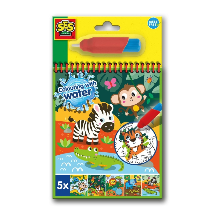 SES Creative Färgläggning med vatten - Safari målarbok - (S00131) i gruppen LEKSAKER, BARN- & BABYPRODUKTER / Leksaker / Pyssel hos TP E-commerce Nordic AB (D19398)