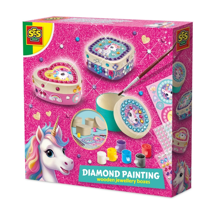 SES Creative Smyckesaskar med diamantmålning av enhörning - (S14138) i gruppen LEKSAKER, BARN- & BABYPRODUKTER / Leksaker / Pyssel hos TP E-commerce Nordic AB (D19400)
