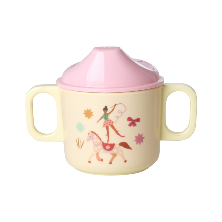 RICE Babykopp i melamin med 2 handtag och Fun Fair-tryck - Rosa - 250 ml i gruppen LEKSAKER, BARN- & BABYPRODUKTER / Äta & Dricka / Barnserviser hos TP E-commerce Nordic AB (D19431)