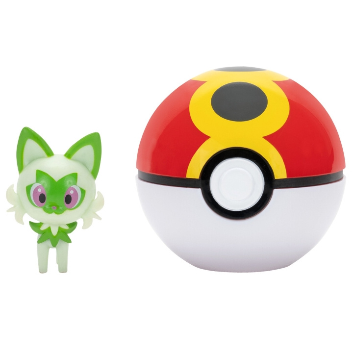 Pokémon Clip N Go Sprigatito med Repeat Ball - (PKW4151) i gruppen LEKSAKER, BARN- & BABYPRODUKTER / Leksaker / Figurer, Miniatyrer & tillbehör hos TP E-commerce Nordic AB (D19508)