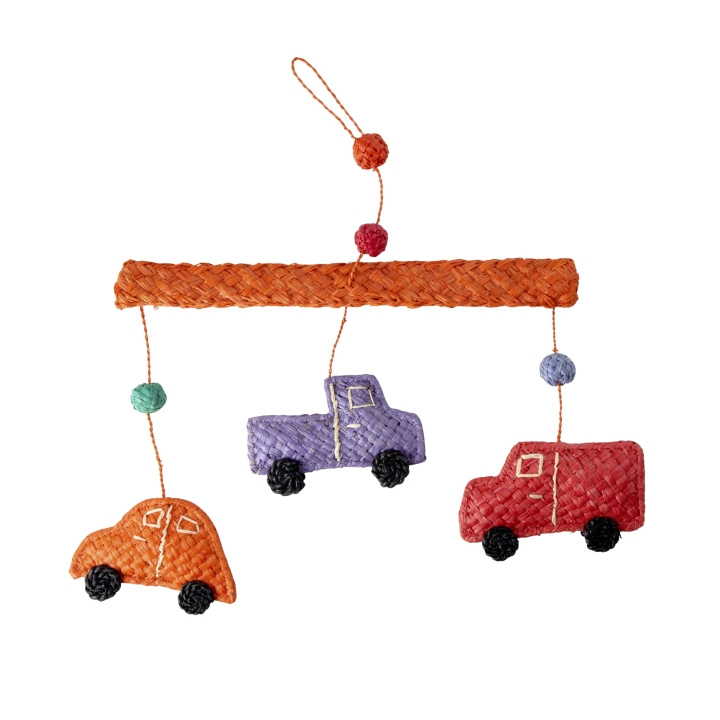 RICE Raffia mobil med bilar - (KIMOB-CAR) i gruppen LEKSAKER, BARN- & BABYPRODUKTER / Leksaker / Leksaksbilar & andra fordon hos TP E-commerce Nordic AB (D19518)