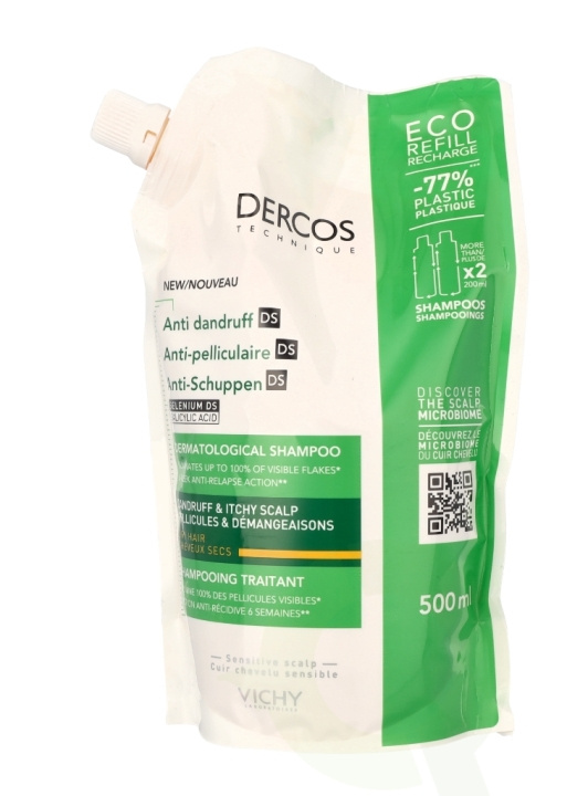 Vichy Dercos Anti-Dandruff Shampoo Refill 500 ml For Dry Hair i gruppen SKÖNHET & HÄLSA / Hår & Styling / Hårvårdsprodukter / Schampo hos TP E-commerce Nordic AB (D19634)