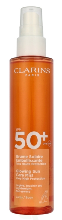 Clarins Glowing Sun Care Mist SPF50+ 150 ml Lightweight, Non-Greasy i gruppen SKÖNHET & HÄLSA / Hudvård / Solskydd & Tanning / Solskydd hos TP E-commerce Nordic AB (D19650)