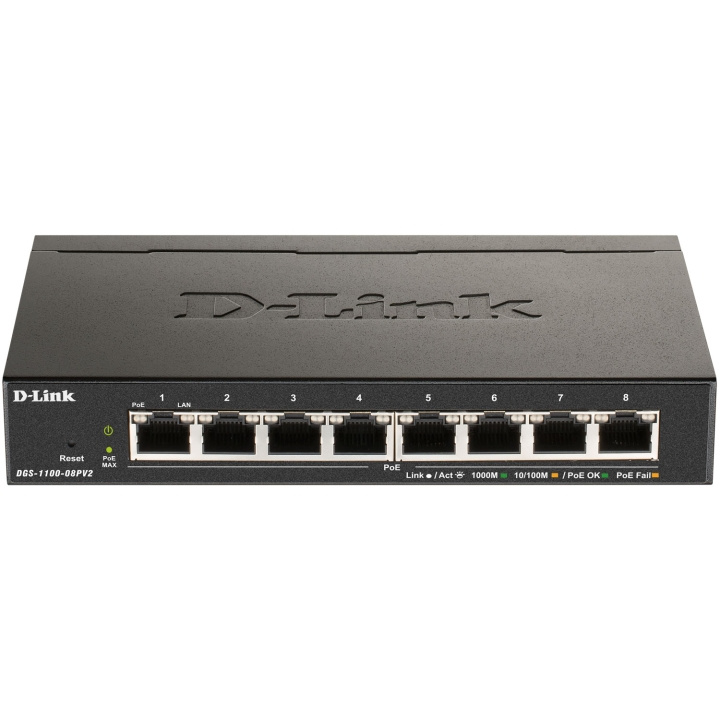 D-Link DGS-1100-08PV2 8-Port PoE Administrerbar Gigabitswitch i gruppen DATORER & KRINGUTRUSTNING / Nätverk / Switchar hos TP E-commerce Nordic AB (D19677)