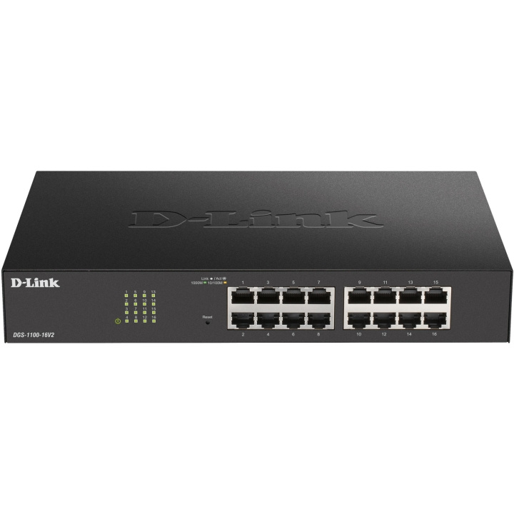 D-Link DGS-1100-16V2 16-port Smart Administrerbar Gigabit-Switch i gruppen DATORER & KRINGUTRUSTNING / Nätverk / Switchar hos TP E-commerce Nordic AB (D19679)