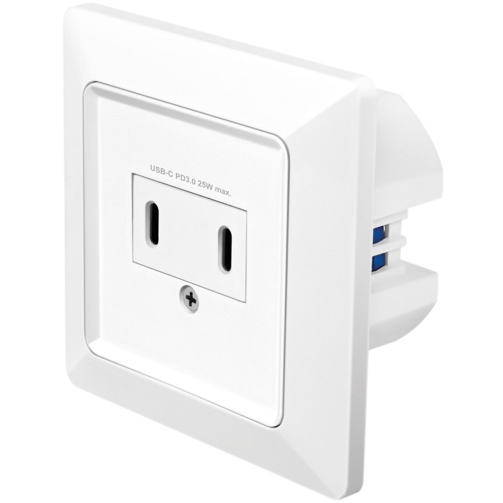 LogiLink Vägguttag med 2xUSB-C PD 25W i gruppen HEM, HUSHÅLL & TRÄDGÅRD / El & Belysning / Elinstallation / Vägguttag hos TP E-commerce Nordic AB (D19701)