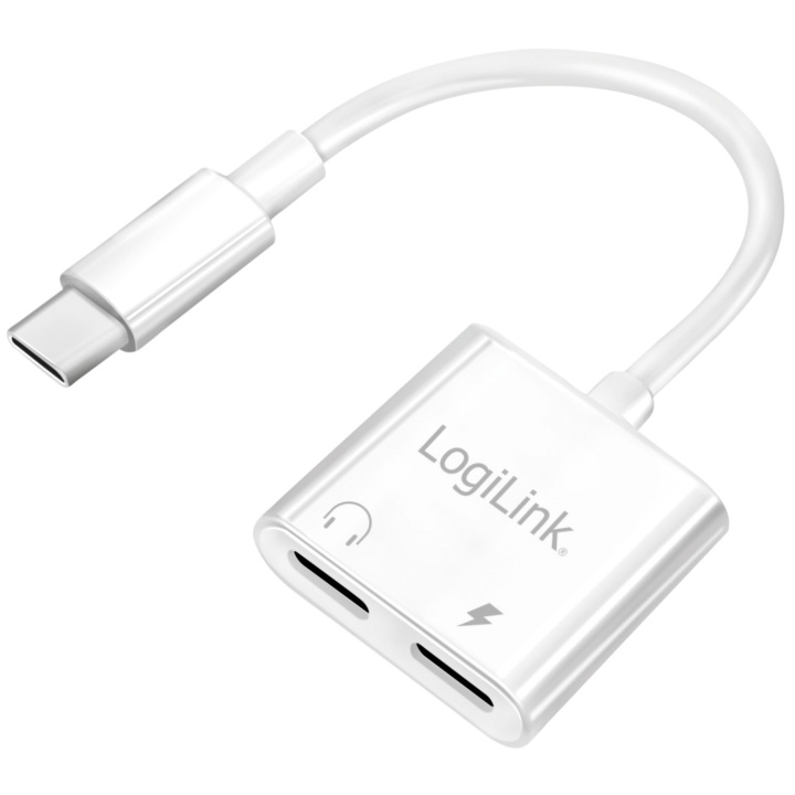LogiLink USB-C-adapter med 1 x ljudport, 1 x USB-C PD 60W Vit i gruppen DATORER & KRINGUTRUSTNING / Datorkablar / USB-kablar / USB-C hos TP E-commerce Nordic AB (D19712)