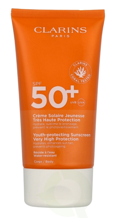 Clarins Youth-Protecting Sunscreen High Protection SPF50+ 150 ml Body i gruppen SKÖNHET & HÄLSA / Hudvård / Solskydd & Tanning / Solskydd hos TP E-commerce Nordic AB (D19852)