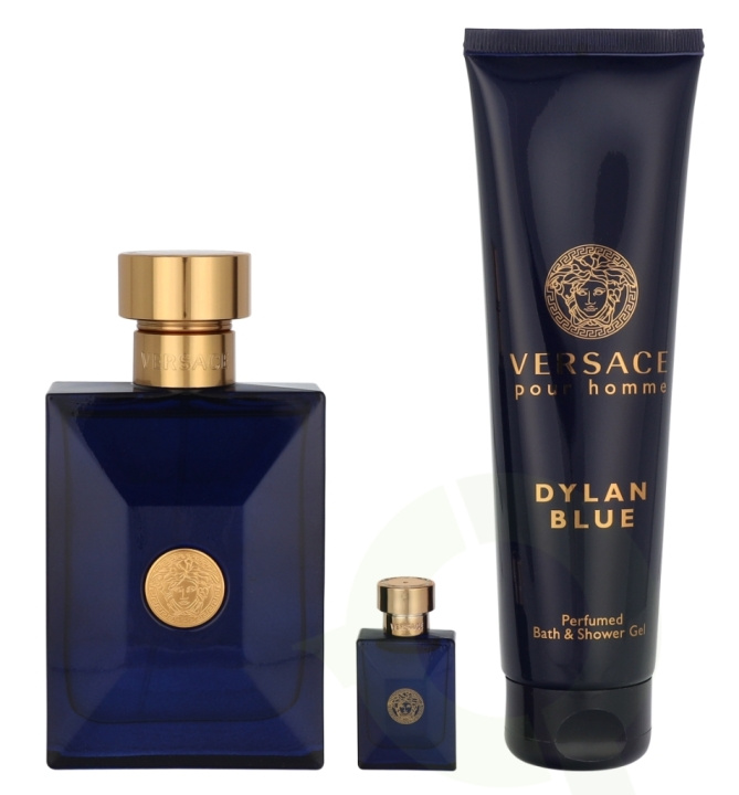 Versace Dylan Blue Giftset 255 ml Edt Spray 100ml/Bath & Shower Gel 150ml/Edt 5ml i gruppen SKÖNHET & HÄLSA / Presentkit hos TP E-commerce Nordic AB (D19895)