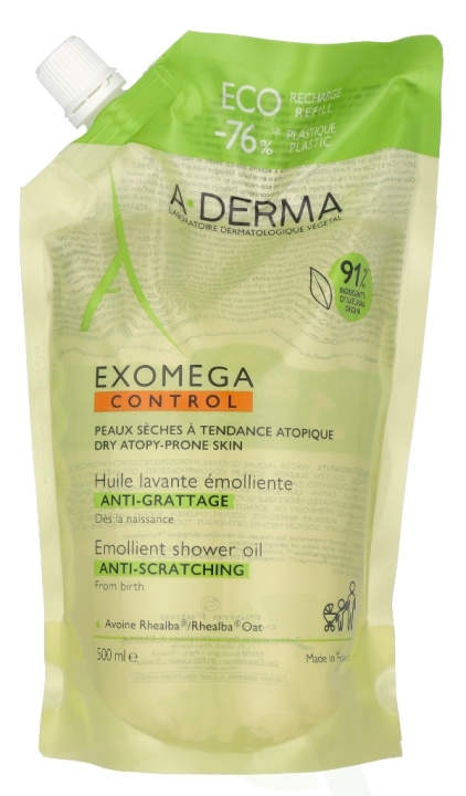 A-Derma Exomega Control Emollient Shower Oil - Refill 500 ml i gruppen SKÖNHET & HÄLSA / Hudvård / Kroppsvård / Bad & Duschcreme hos TP E-commerce Nordic AB (D19939)