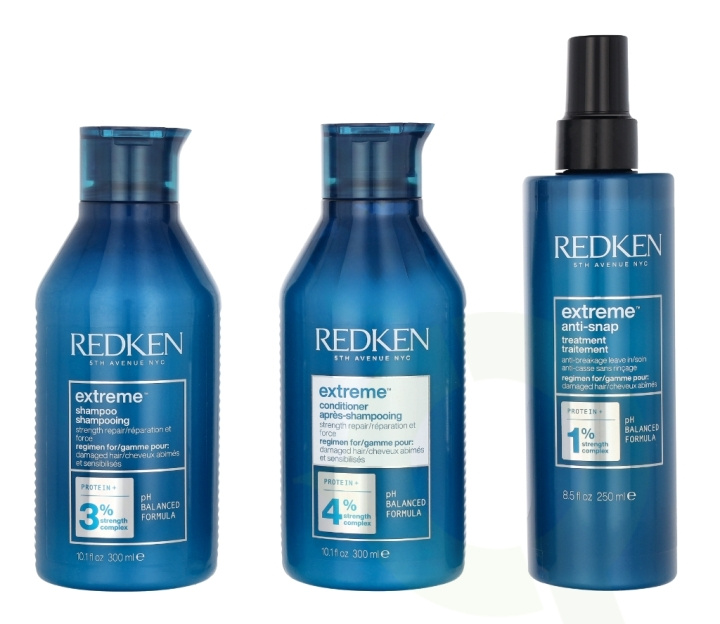 Redken Extreme Trio Set 850 ml 300ml/300ml/250ml i gruppen SKÖNHET & HÄLSA / Hår & Styling / Hårvårdsprodukter / Schampo hos TP E-commerce Nordic AB (D19989)