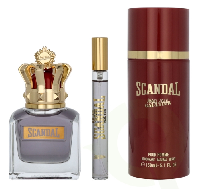 Jean Paul Gaultier Scandal Giftset 210 ml Edt Spray 50 ml/Deo Spray 150 ml/Edt Travel Spray 10 ml i gruppen SKÖNHET & HÄLSA / Presentkit / Presentkit För Honom hos TP E-commerce Nordic AB (D20102)
