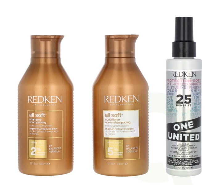Redken All Soft Trio Set 750 ml 300ml/300ml/150ml i gruppen SKÖNHET & HÄLSA / Hår & Styling / Hårvårdsprodukter / Hårinpackning hos TP E-commerce Nordic AB (D20207)