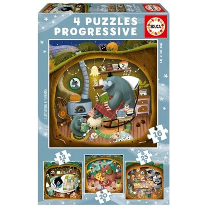 Educa Progressivt pussel Forest Tales 12-16-20-25 st (80-19685) i gruppen LEKSAKER, BARN- & BABYPRODUKTER / Leksaker / Barnpussel hos TP E-commerce Nordic AB (D20242)