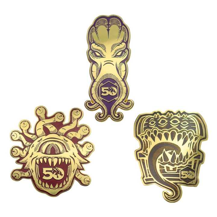 Dungeons & Dragons 50-årsjubileum uppsättning med 3 pins i gruppen SPORT, FRITID & HOBBY / Roliga prylar / Samlarobjekt hos TP E-commerce Nordic AB (D20303)