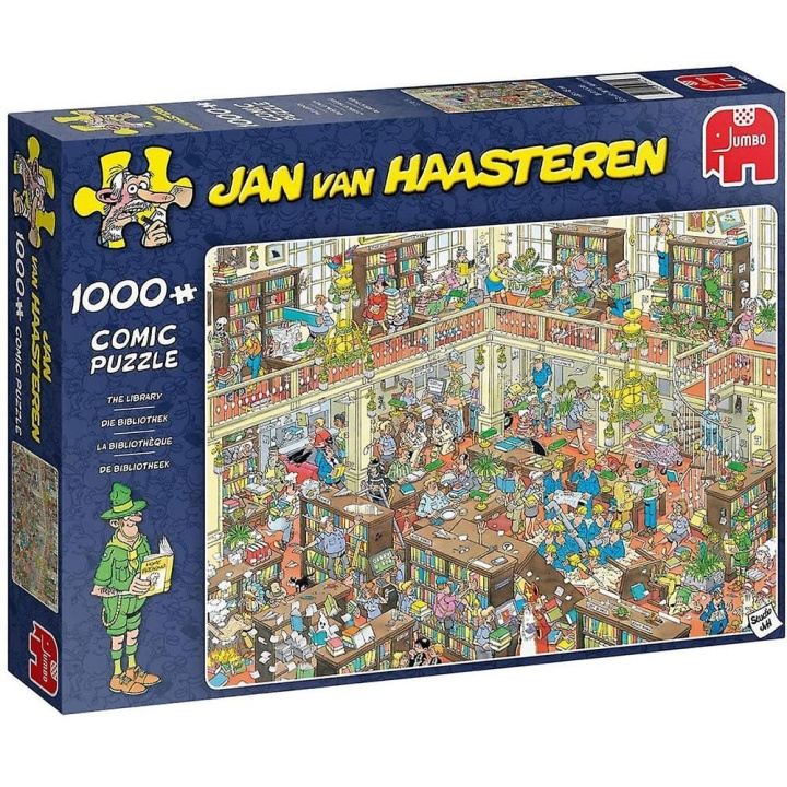 Jan van Haasteren Biblioteket (1000 bitar) (JUM9092) i gruppen SPORT, FRITID & HOBBY / Hobby / Pussel hos TP E-commerce Nordic AB (D20307)